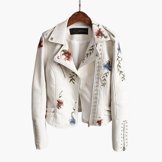 Women’s Jacket with Floral Embroidery and Structured Fit