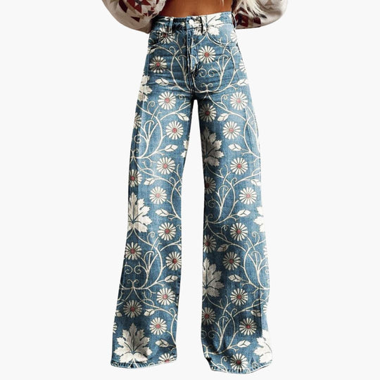 Women's Trousers with High Waist and Wide Legs