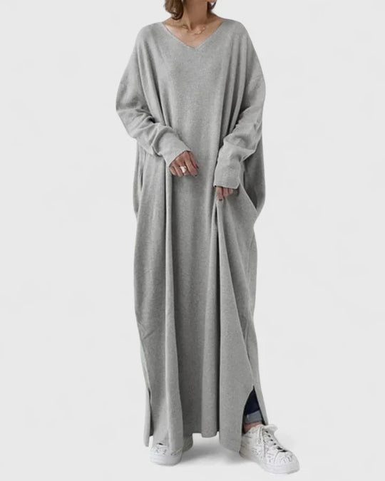 Women's Sophisticated Dress with Minimalist Design and Relaxed Fit