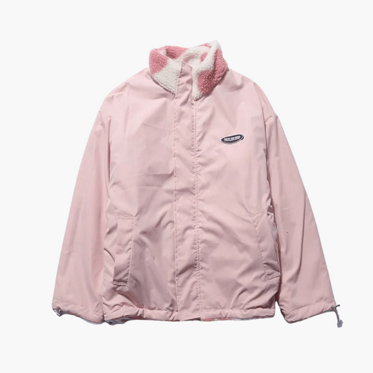 Women’s Reversible Sherpa Jacket with Heart Print