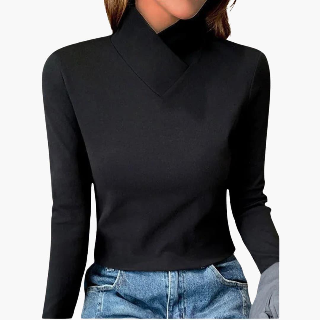 Breathable High Collar Jumper for Women - Chic & Lightweight - Made by Jessica