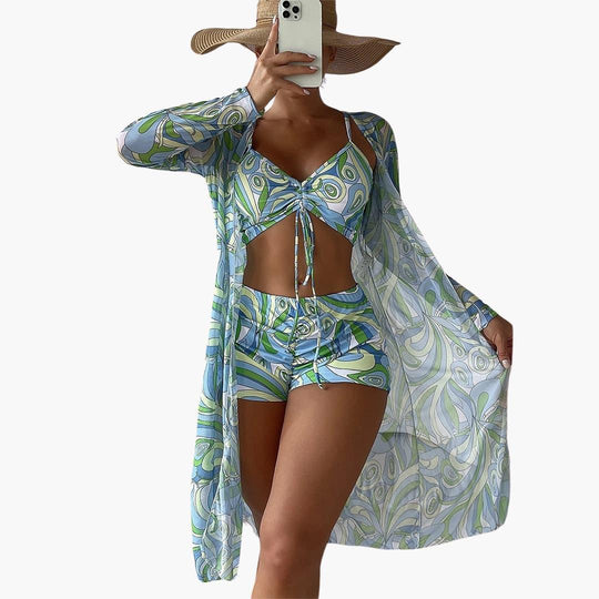 3-Piece Swimsuit Set with Cover-Up – Women's Beachwear - Made by Jessica