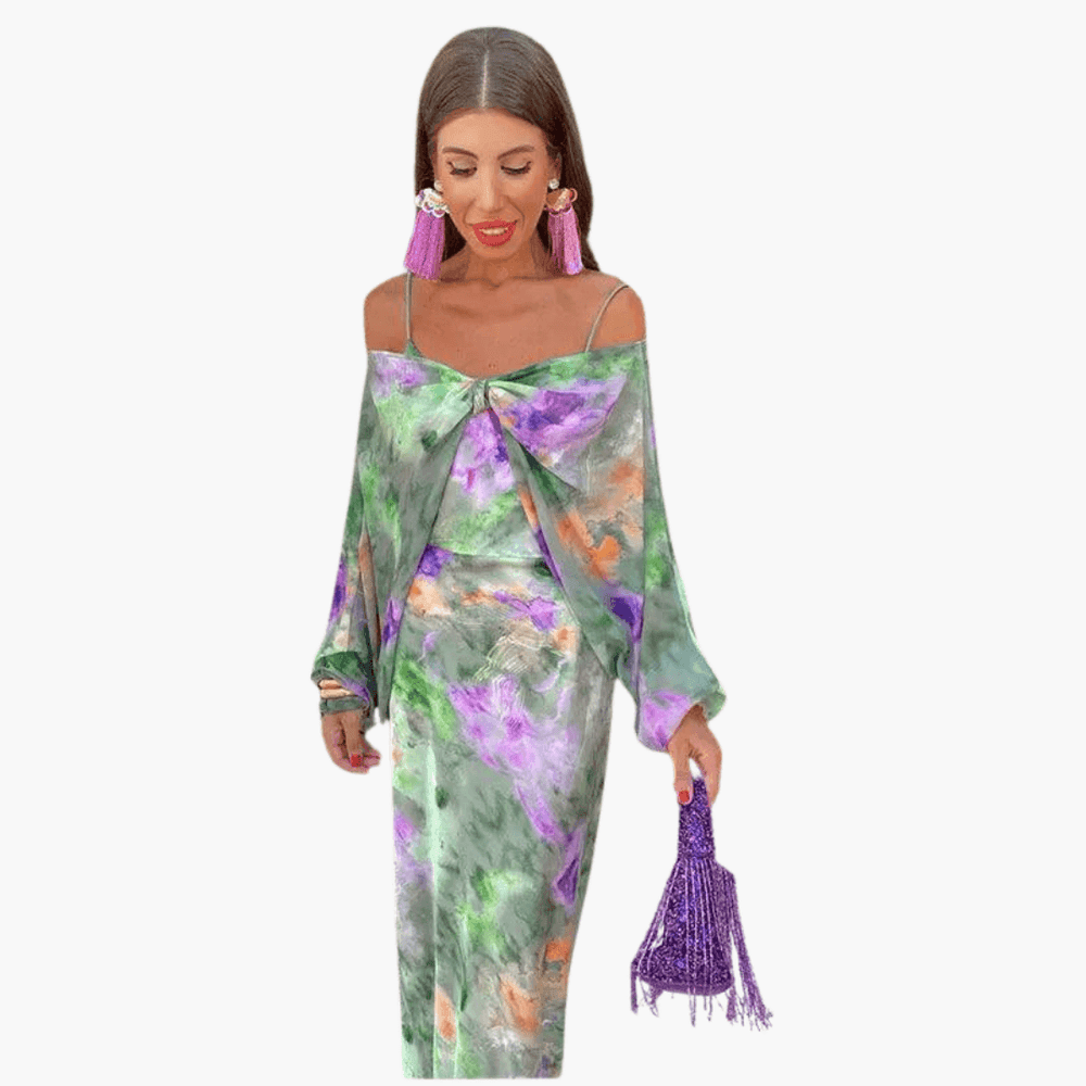 Women's Sleeveless Maxi Dress with Floral Print and Back Tie