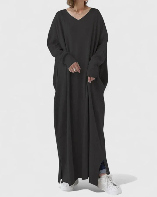 Women's Sophisticated Dress with Minimalist Design and Relaxed Fit