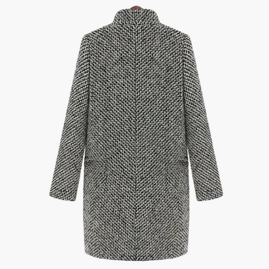 Women’s Longline Wool-Blend Trench Coat with Tailored Fit