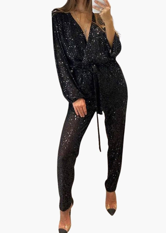 Women’s Sequin Jumpsuit with Shaped Fit