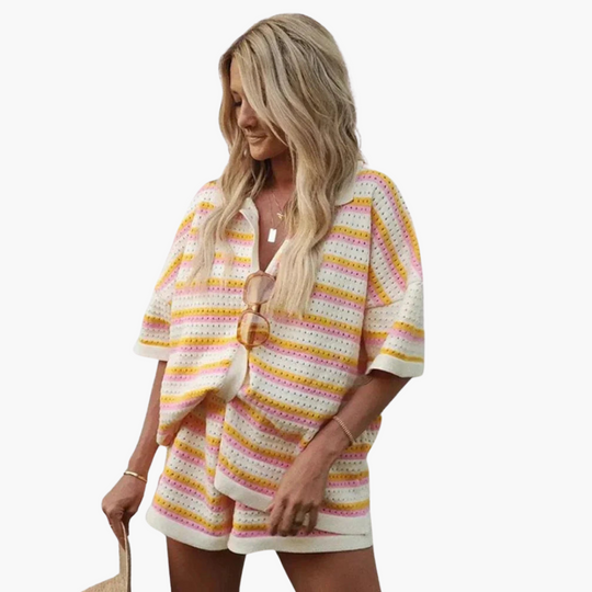 Women’s Two-Piece Summer Set with Crochet Detail