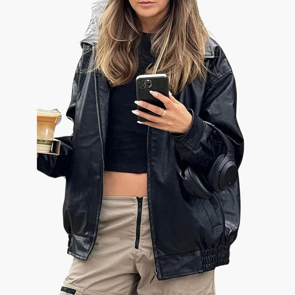 Women’s Zip-Up Coat with Front Closure