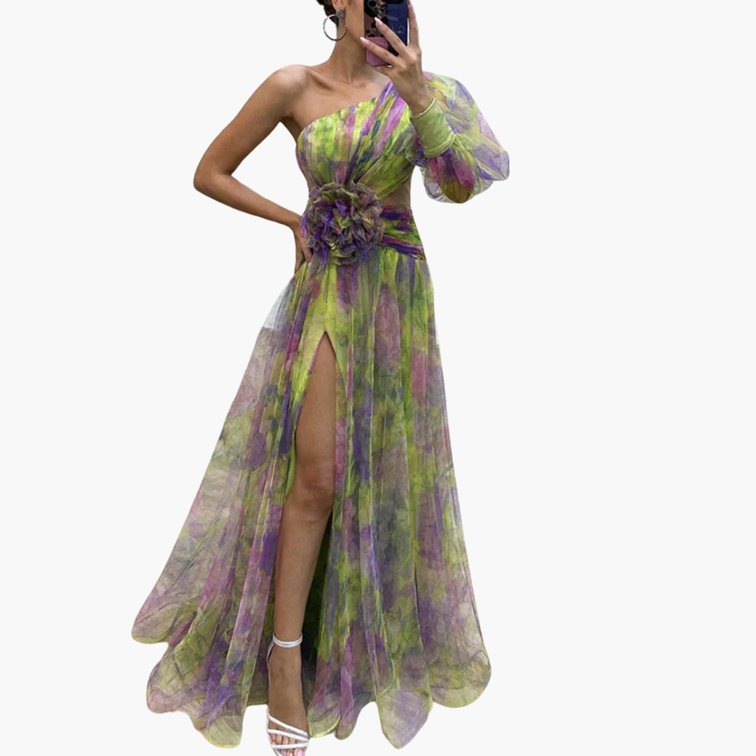 Women’s One-Shoulder Floral Dress