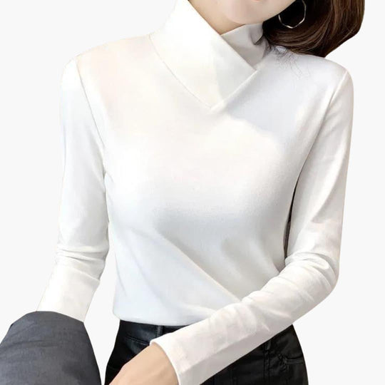 Breathable High Collar Jumper for Women - Chic & Lightweight - Made by Jessica