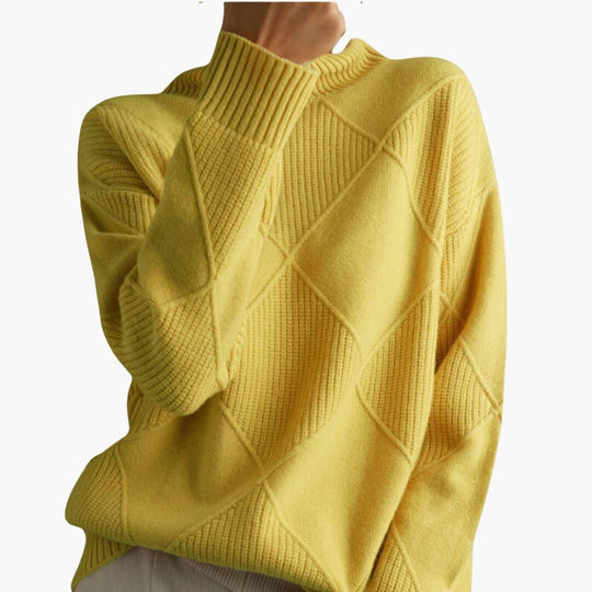 Women's Ribbed Turtleneck Jumper with Long Sleeves and Fitted Silhouette