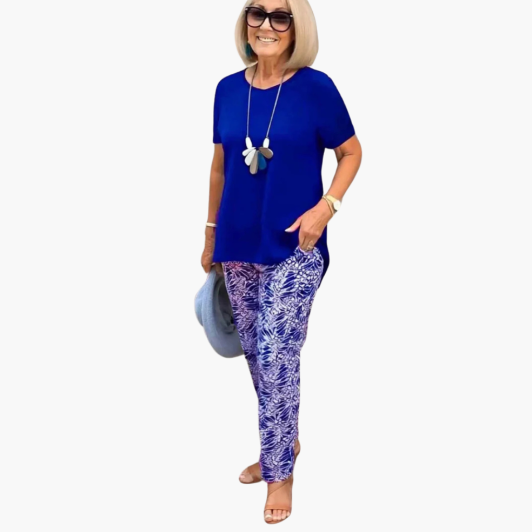 Women’s Two Piece Set with Printed Trousers