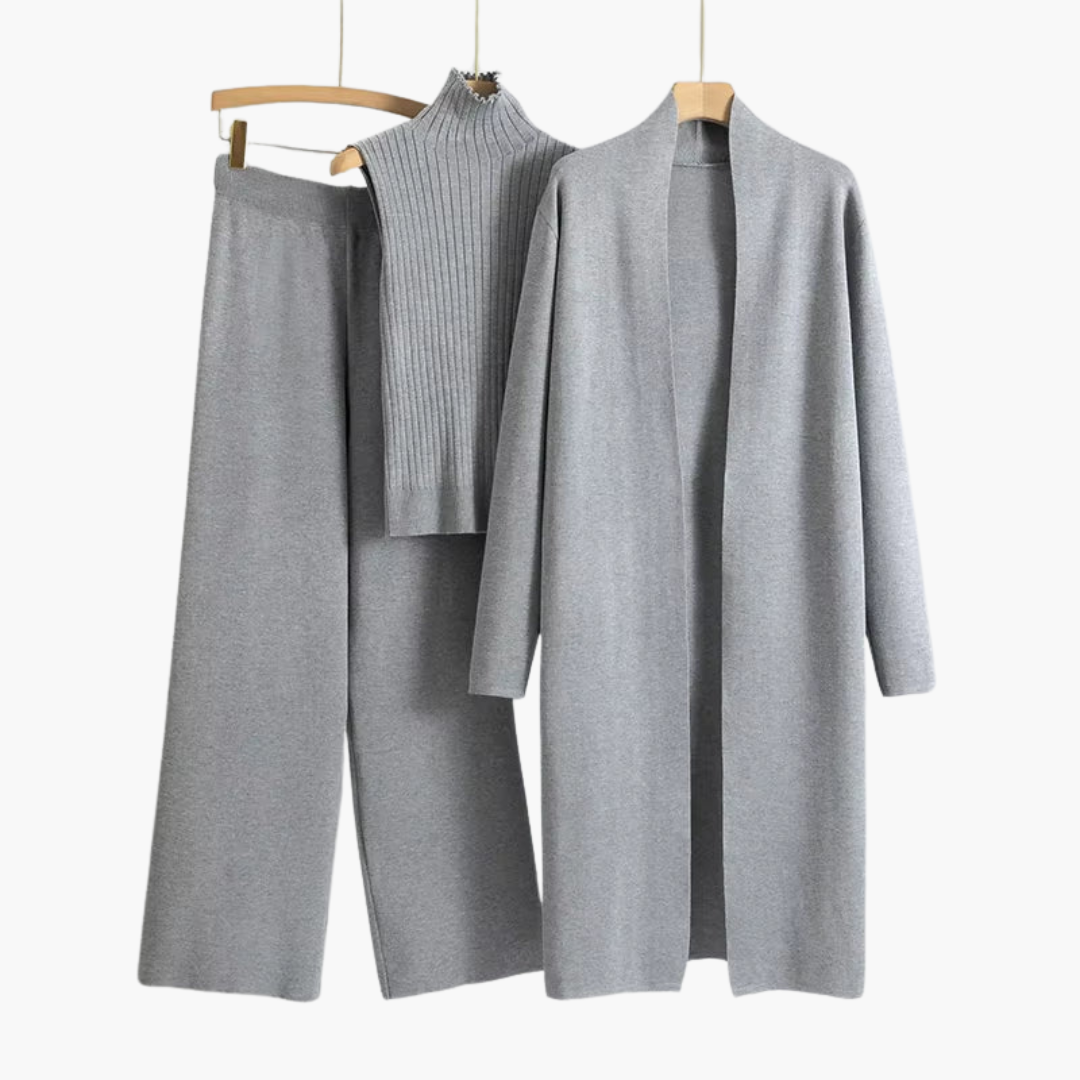 Women’s Knit Three-Piece Set with Cardigan