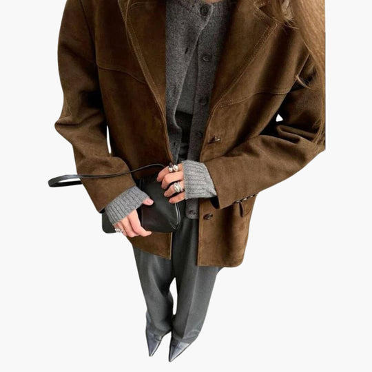 Buttoned Jacket for Women – Cropped, Stylish & Trendy Layer - Made by Jessica