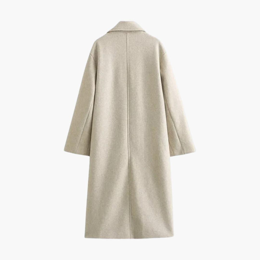 Women’s Longline Coat with Oversized Fit and Welt Pockets