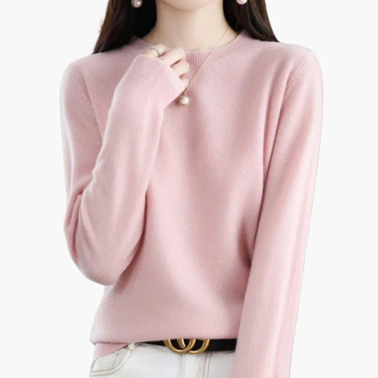 Women’s Chunky Knit Jumper with Long Sleeves and Round Neckline