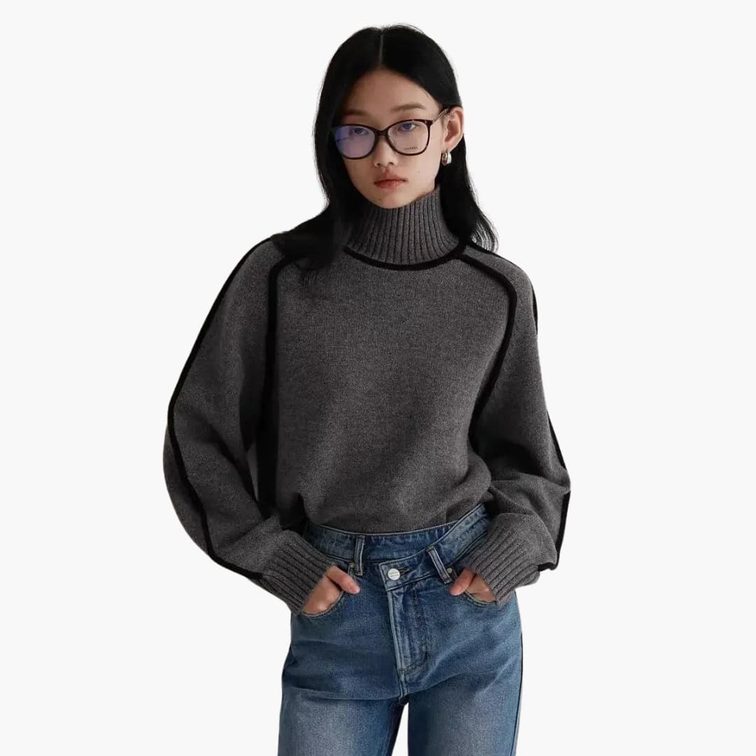 Women’s Turtleneck Jumper with Long Sleeves and Cosy