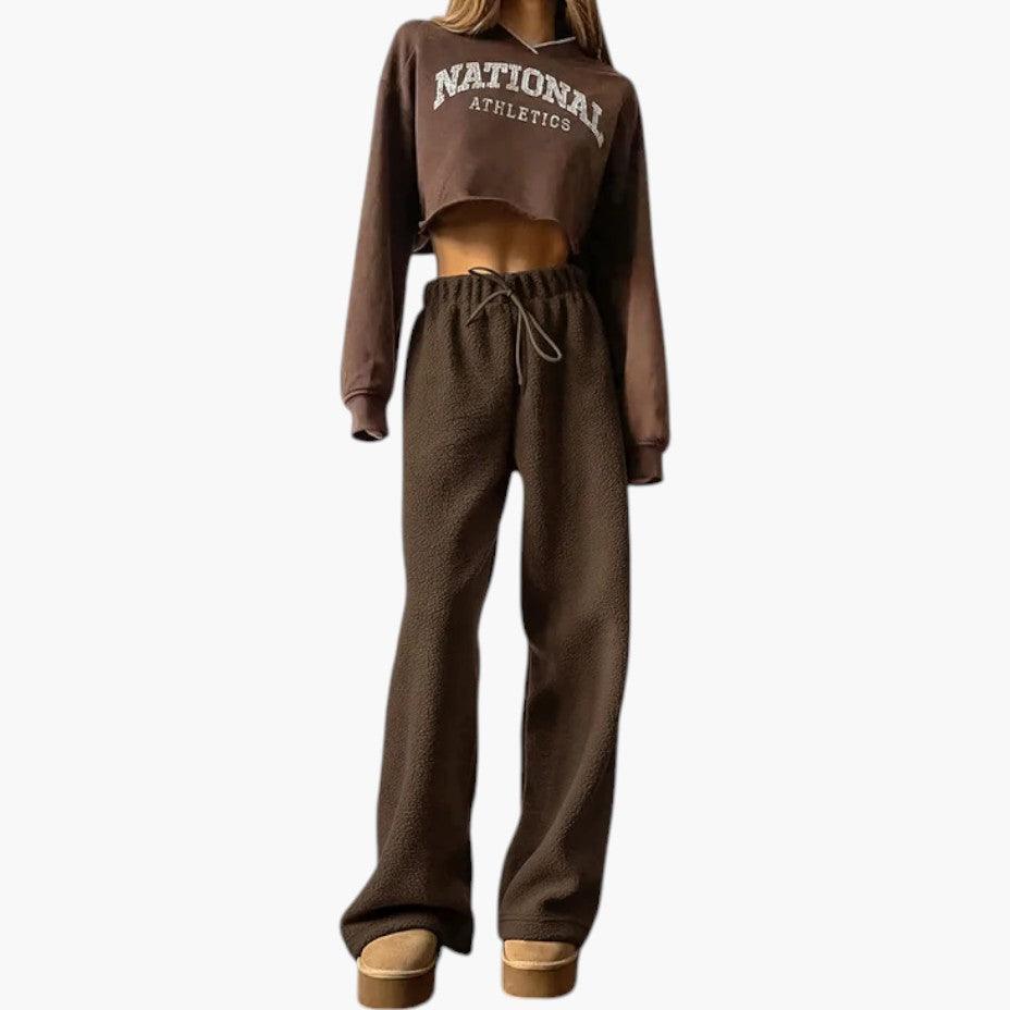 Women's Joggers with Elastic Waist and Side Pockets