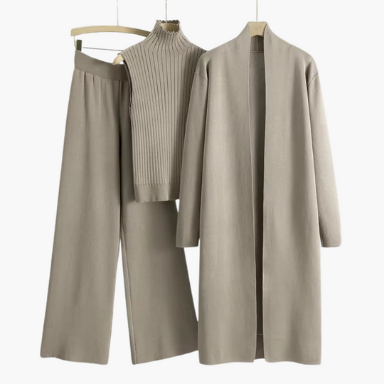 Women’s Knit Three-Piece Set with Cardigan