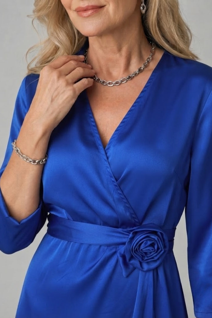 Mirque | Short Sleeve Wrap Front Maxi Dress