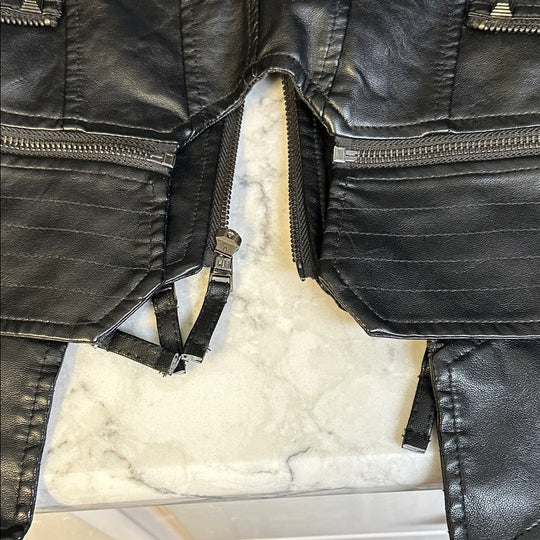 Women's Asymmetric Zip Biker Jacket with Stand Collar