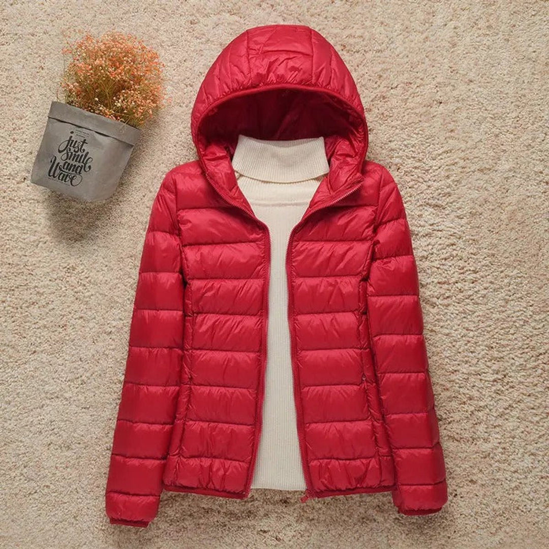 Women's Lightweight Quilted Jacket with Hood for Travel